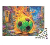 Ballon de Football en feu Puzzle 1000 Piece, Puzzle Jeu Éducatif Défi Jouet Jeu D'adresse pour Toute La Famille 38x26cm/1000pcs