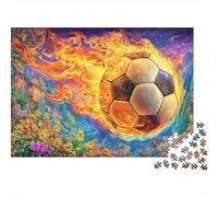 Ballon de Football en feu Puzzle 1000 Piece, Puzzle Jeu Éducatif Défi Jouet Jeu D'adresse pour Toute La Famille 38x26cm/1000pcs