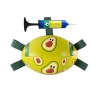 Ballon de football interactif pour chien - Ballon de sport en cuir synthétique avec sangles en nylon, pour exercices et santé des gencives pour chiots de petite, moyenne et grande race, parc, course à