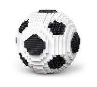 Ballon de Football Noir et Blanc à Monter avec Mini Blocs. Ballon 3D | Kit de collection à monter et exposer sur bureau, étagère ou au travail. Cadeau créatif pour fans de football et sport