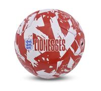 Ballon de Football Officiel des Lionnes d'Angleterre FA Taille 5 Motif Graffiti Rouge et Blanc