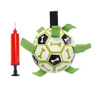 Ballon de football pour chien avec sangles | Tug of War - Jeux de cour pour animaux de compagnie, anti-ennui en plein air, jouet aquatique indestructible pour chiot, accessoire à mâcher pour chiots