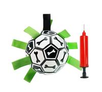 Ballon de football pour chien - Balle de chapeau pour chien avec sangles en nylon - Jouet interactif - Équipement à mâcher indestructible pour animaux de compagnie de petite, moyenne et grande taille