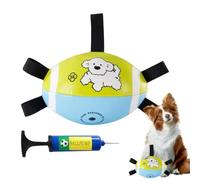 Ballon de football pour chien | Interactif - Balle à mâcher avec sangles pour chiens de petite, moyenne et grande race, exercices de santé, course à pied, parc, jeux en plein air | Jouet durable pour