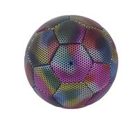 Ballon de football réfléchissant, ballon de football lumineux, ballon de football réfléchissant fluorescent | Balles d'entraînement recouvertes de caoutchouc avec pompe et sac, fournitures d'entraînem