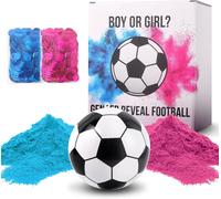 Ballon de Football révélateur de Genre Fille ou garçon, Kit Complet pour bébé Douche avec 2 Paquets de poudres colorées et 2 Paquets de confettis Roses et Bleus (Pack)