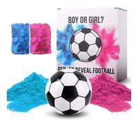 Ballon de Football révélateur de Genre Fille ou garçon, Kit Complet pour bébé Douche avec 2 Paquets de poudres colorées et 2 Paquets de confettis Roses et Bleus (Pack)