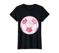 Ballon de Football Rose Sport athlétisme Athlète Game Team Activity T-Shirt Graphique avec Valeur, Femme, Noir, L