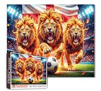 Ballon de football Sport 1000 pièces - Puzzles drapeau d'Angleterre pour adultes - Puzzle du lion pour un jeu de famille stimulant - Activité sportive pour les amoureux de l'art - Puzzles de 1000