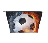 Ballon De Football sur l'eau De Feu, Trousse de Toilette Trousse de Maquillage Sac à cosmétiques Trousse de Toilette de Voyage Portable