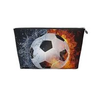 Ballon De Football sur l'eau De Feu, Trousse de Toilette Trousse de Maquillage Sac à cosmétiques Trousse de Toilette de Voyage Portable