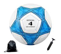 Ballon de Football Taille 5,Foot-Ball Match Entraînement Adolescents Ballon de Football avec Pompe à Air Sac en Filet et Aiguille pour 11 Réguliers D'équipe (Bleu, Taille 4)