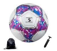 Ballon de Football Taille 5,Foot-Ball Match Entraînement Adolescents Ballon de Football avec Pompe à Air Sac en Filet et Aiguille pour 11 Réguliers D'équipe (Rose, Taille 5)