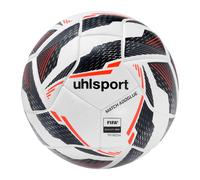 Uhlsport Ballon de football Match Addglue – Jeunes et Adultes – Blanc/Marine/Fluo Rouge – Taille 5
