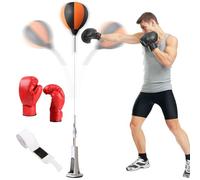 Ballon de frappe de vitesse à rebond fort réglable en hauteur avec base à ressort, sac de boxe reflex pour adultes, adolescents et enfants