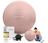 Ballon de gymnastique avec pompe à air - Ballon Pilates anti-éclatement pour la maternité, ballon ergonomique pour le bureau, ballon d'assise pour le yoga, la gymnastique et le fitness (Rose, 65 cm)