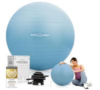 Ballon de gymnastique avec pompe à air - Ballon Pilates anti-éclatement pour la maternité, ballon ergonomique pour le bureau, ballon d'assise pour le yoga, la gymnastique et le fitness (Bleu, 75 cm)