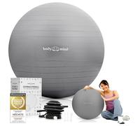 Ballon de gymnastique avec pompe à air - Ballon Pilates anti-éclatement pour la maternité, ballon ergonomique pour le bureau, ballon d'assise pour le yoga, la gymnastique et le fitness (Gris, 75 cm)