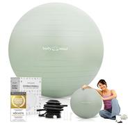 Ballon de gymnastique avec pompe à air - Ballon Pilates anti-éclatement pour la maternité, ballon ergonomique pour le bureau, ballon d'assise pour le yoga, la gymnastique et le fitness (Vert, 55 cm)