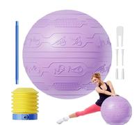 Ballon de gymnastique de stabilité - Boule de yoga de 65 cm, entraînement de fitness épais, surfaces anti-éclatement | Pompe rapide antidérapante incluse pour une flexibilité d'équilibre Pilates au