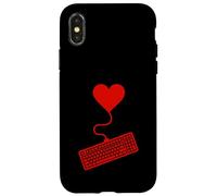 Ballon de Jeu en Forme de cœur avec Clavier Rouge pour la Saint-Valentin Coque pour iPhone X/XS