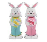 Ballon De Lapin De Pâques, Avec Base Debout, Rose/bleu, Ballon En Forme De Lapin, Fournitures Pour Événements Et Fêtes, Placement Polyvalent, Pour Jardin Extérieur, Patio, Pelouse, Porte D'entrée, Mai