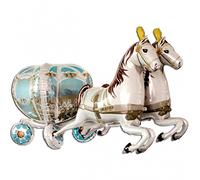 Ballon de mariage 4D -190 cm XXL - Mariage Cendrillon en voiture ballon dégonflé gonflable à l'air et à l'hélium