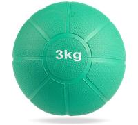MATCHU - Médecine Ball - Medicine Ball - Caoutchouc Solide - Disponible en 1, 2, 3, 4 et 5 KG - Disponible en Jaune, Rouge, Vert, Bleu, Noir - (Vert - 3 KG)