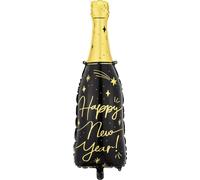 Ballon de mousseux bouteille Happy New Year 27x88cm noir / or