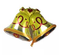 Ballon de Noël en aluminium - Cloches dorées - Environ 89 x 72 cm - Grand format - Motif Père Noël - Arbre de Noël - Ballons gonflables à l'hélium - Décoration de fête de Noël - Décoration Kopper-24