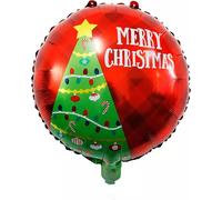 Ballon de Noël -Rond Merry Christmas rouge, env. 45 cm - Grand XL Père Noël Arbre de Noël Hélium Ballon de Noël Ballon de fête Kopper-24 Dekoration