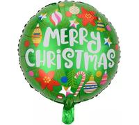 Ballon de Noël -Rond Merry Christmas vert, env. 45 cm - Grand XL Père Noël arbre de Noël hélium ballon d'air fête de Noël Décoration Kopper-24