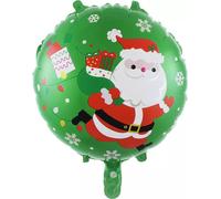 Ballon de Noël - rond - Père Noël rouge vert, env. 45 cm - Grand XL Père Noël arbre de Noël hélium ballon d'air fête de Noël Décoration Kopper-24