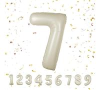 Ballon de numéros d'anniversaire pour fête, 7 ans | Ballon en aluminium beige 7 Ballon géant en aluminium XXL en 40" 101cm décoration d'anniversaire ballon numéro décoration pour un anniversaire. Vol