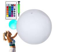 Ballon De Piscine Gonflable À LED - Ballon De Plage Lumineux De 40,6 Cm, Lumières Changeantes De Couleur, Télécommande 4 Modes, Jouet Flottant Étanche | Boules De Natation De Nuit De Jeu De Plage De P