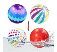 Ballon de Plage | 4 Pièces Jeu Estival Avec Une Pompe À Air Incluse - Ballons Plage Gonflables,Pour Anniversaire Activités Extérieures Parc Aquatique Jardin