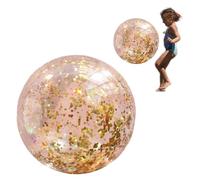 Ballon de plage à paillettes gonflable, boules de plage confettis de 40,6 cm, grandes boules de 40,6 cm pour, cadeau de fête de piscine, transparent et réutilisable, décoration de fête
