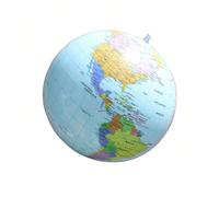 Ballon de plage gonflable pliable en PVC coloré de 16 pouces, rempli de texte en anglais Globe,2 pièces - Globe,Globe 4 piècesPolychlorures de vinyle