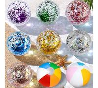 Ballon de plage pailleté, ballon de plage gonflable géant transparent pour Halloween, piscine, accessoires de plage, flotteurs de piscine Or petit-1pcs,Or rose petit - 1 pièce,Bleu royal petit-1pcs,Ar