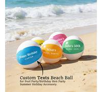 Ballon de plage personnalisé pour fête de piscine | Ballon de plage gonflable avec nom personnalisé | Accessoire de fête d'anniversaire et de vacances | Faveurs de fête d'été en gros. Ballon de plage