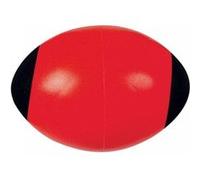Ballon de rugby 24 cm en mousse couleur rouge - jeu sport plage motricite initiation - balle souple legere - set jouet et carte