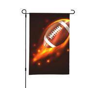Ballon de rugby américain Fire, drapeau de jardin d'été double face de 12 x 18 pouces pour l'extérieur