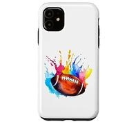 Ballon de rugby américain pour fan de la Ligue d'aquarelle Coque pour iPhone 11