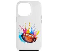 Ballon de rugby américain pour fan de la Ligue d'aquarelle Coque pour iPhone 13 Pro