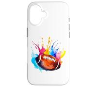 Ballon de rugby américain pour fan de la Ligue d'aquarelle Coque pour iPhone 16
