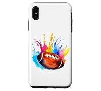 Ballon de rugby américain pour fan de la Ligue d'aquarelle Coque pour iPhone XS Max