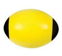 Ballon de rugby en mousse jaune 24 cm sport fun - eponge douce souple - jeu interieur / exterieur - set balle et carte