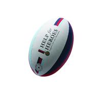 Ballon de rugby Gilbert Supporter Help The Heroes Blanc Taille 5