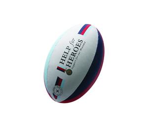 Ballon de rugby Gilbert Supporter Help The Heroes Blanc Taille 5