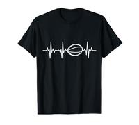 Ballon de Rugby Ligne de pouls ECG Amoureux du Rugby T-Shirt Graphique avec Valeur